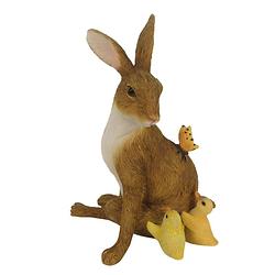 Foto van Clayre & eef decoratie konijn 10*7*13 cm bruin kunststof decoratief