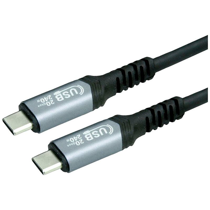 Foto van Value usb-kabel usb 4.0 usb-c stekker, usb-c stekker 2 m zwart afgeschermd 11.99.9087