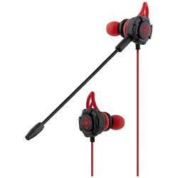 Foto van Deltaco gaming gam-076 in ear headset kabel gamen stereo zwart, rood headset