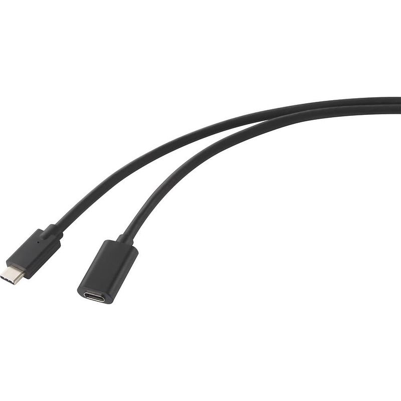 Foto van Renkforce usb-kabel usb 3.2 gen2x2 usb-c stekker, usb-c bus 1.00 m zwart pvc-mantel rf-4755220