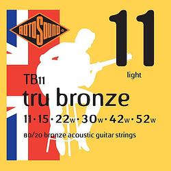 Foto van Rotosound tb11 tru bronze akoestische gitaarsnaren .011-.052w