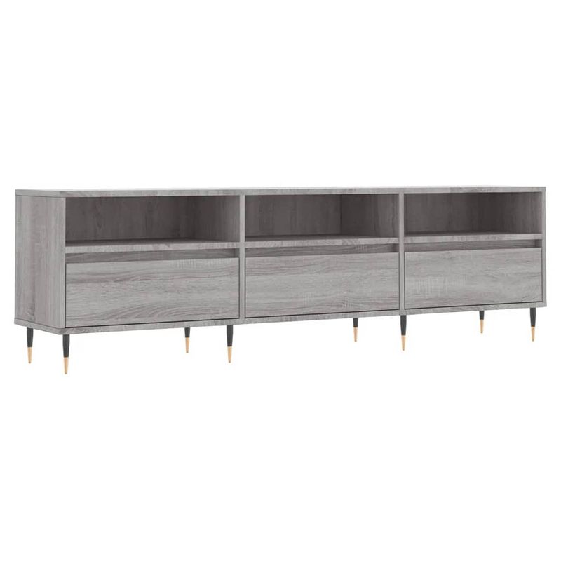 Foto van The living store tv-meubel opbergruimte grijs sonoma eiken 150x30x44.5 cm - hout - ijzer