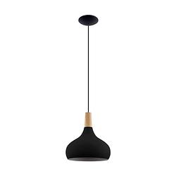 Foto van Eglo sabinar hanglamp - e27 - ø 28 cm - zwart/bruin