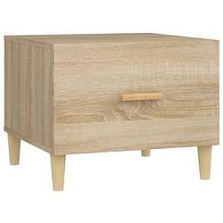 Foto van The living store salontafel - sonoma eiken - hout - 50x50x40cm