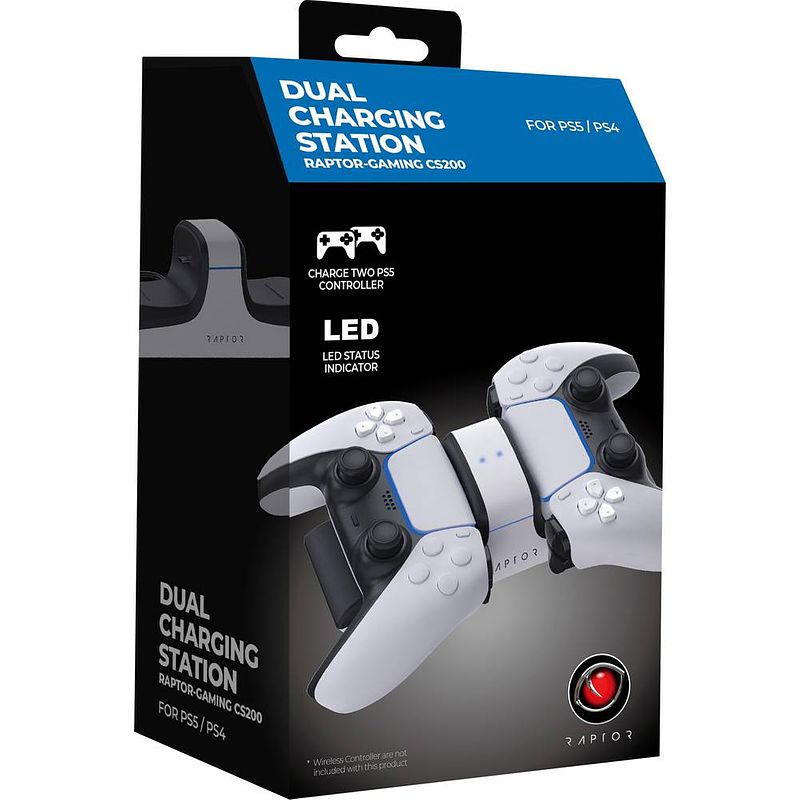 Foto van Raptor gaming cs200 laadstation controller ps5