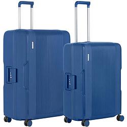 Foto van Carryon protector luxe kofferset - tsa trolleyset m+l formaat met 4-delige packer set - kliksloten - blauw