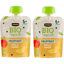 Foto van Jumbo biologisch knijpfruit appel & banaan 6+ maanden 2 x 90g