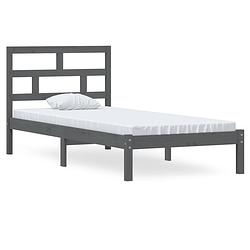 Foto van The living store bedframe - grenenhout - 205.5 x 96 x 100 cm - grijs