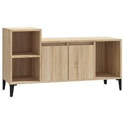 Foto van The living store klassieke tv-kast - sonoma eiken - 100x35x55 cm