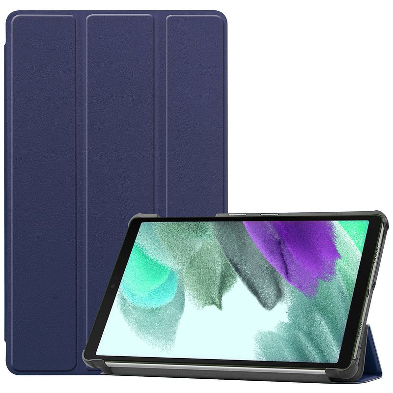 Foto van Basey samsung galaxy tab s6 lite hoesje kunstleer hoes case cover - donkerblauw