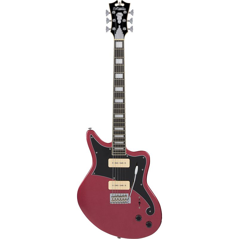 Foto van D'sangelico premier bedford oxblood elektrische gitaar met gigbag