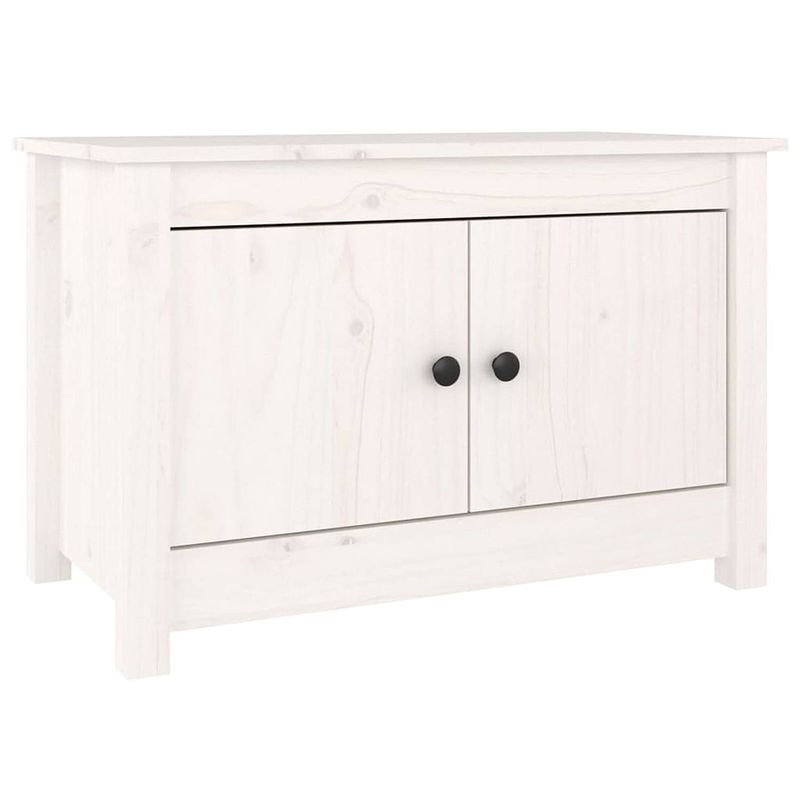 Foto van The living store schoenenkast 70x38x45-5 cm massief grenenhout wit - schoenenkast