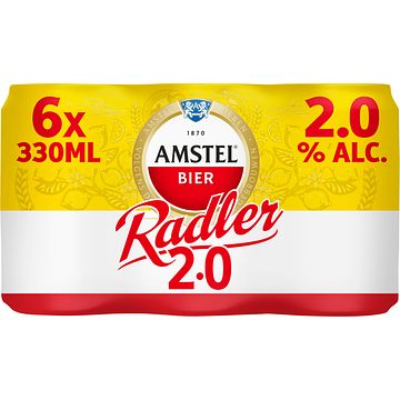 Foto van 2e halve prijs | amstel bier radler citroen blikken 6 x 330ml aanbieding bij jumbo