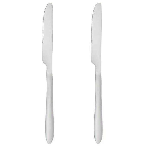 Foto van Secret de gourmet bestek messen nevis - 2x stuks - rvs - 23 cm - messen