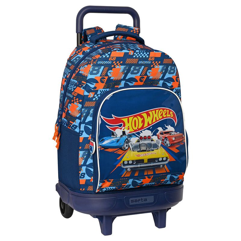 Foto van Schoolrugzak met wielen hot wheels speed club oranje (33 x 45 x 22 cm)