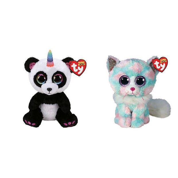 Foto van Ty - knuffel - beanie boo's - paris panda & opal cat