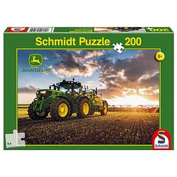 Foto van Schmidt puzzel john deere tractor 6150 r with slurry tanker - 200 stukjes