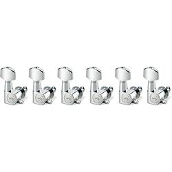 Foto van Schaller m6 mini 3x3 chrome set van 6 stemmechanieken voor gitaar