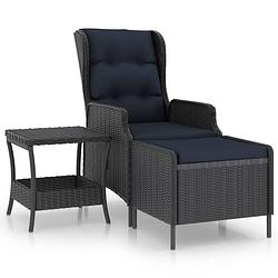 Foto van Vidaxl 2-delige loungeset met kussens poly rattan donkergrijs