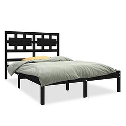 Foto van The living store houten bedframe - tijdloos ontwerp - bed - afmeting- 195.5 x 145.5 x 100 cm - ken- massief grenenhout