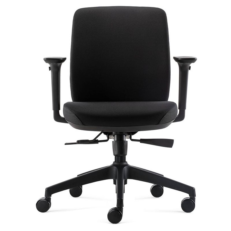 Foto van 24designs vesta ergo-4 ergonomische bureaustoel en1335 - zwarte stof - zwart onderstel