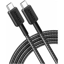 Foto van Anker 310 usb-c to usb-c cable braided nylon 1.8m 240w oplader zwart