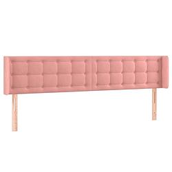 Foto van The living store hoofdeind bedombouw - 183x16x78/88 cm - zacht fluweel - kleur- roze - materiaal- 100% polyester -