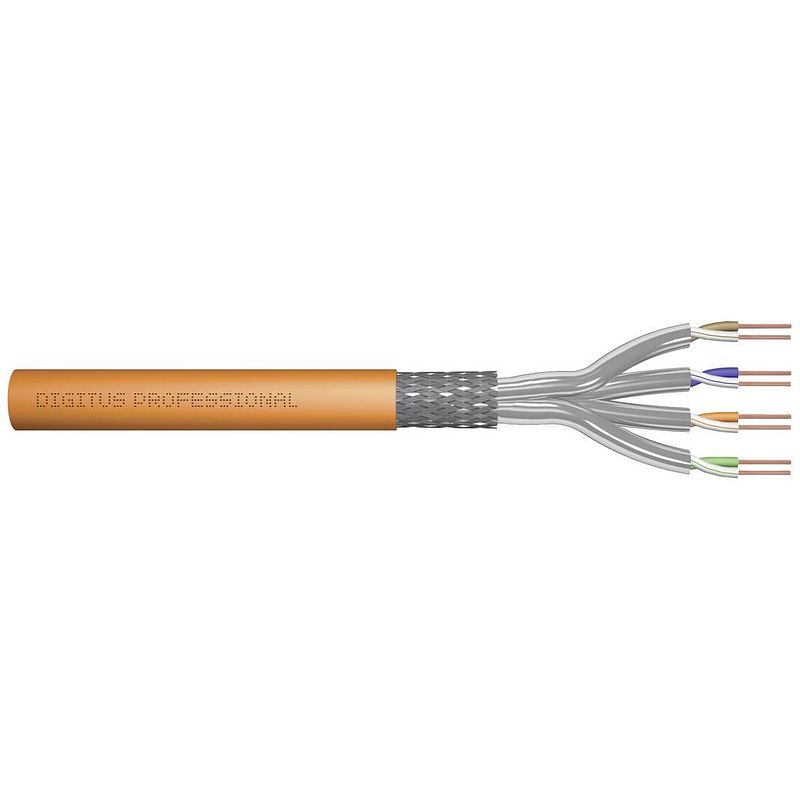 Foto van Digitus dk-1743-vh-250 rj45 netwerkkabel, patchkabel cat 7 s/ftp 250 m oranje simplex 1 stuk(s)