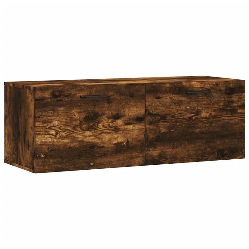 Foto van The living store wandkast - gerookt eiken - 100 x 36.5 x 35 cm - duurzaam hout