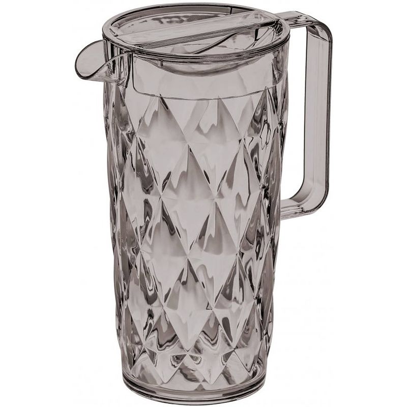 Foto van Koziol waterkan crystal 1,6 liter glas transparant/grijs