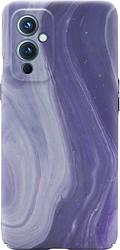Foto van Bluebuilt purple marble hard case oneplus 9 back cover
