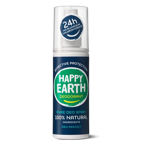 Foto van Happy earth 100% natuurlijke deo spray men protect