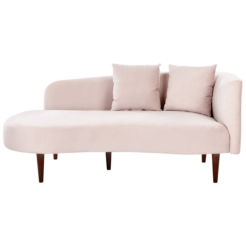 Foto van Beliani chaumont - chaise longue-roze-fluweel