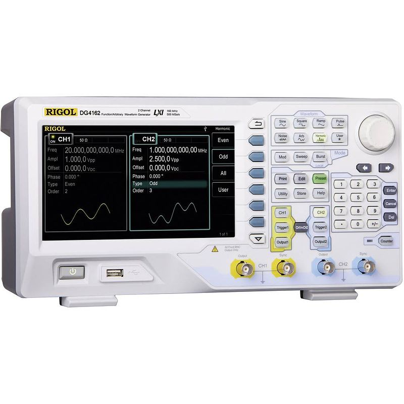 Foto van Rigol dg4162 functiegenerator 0.000001 hz - 160 mhz sinus, blok, puls, ruis, arbitrair, driehoek