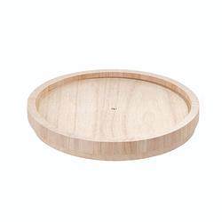 Foto van Idesign - lazy susan draaiplateau, 23 cm, paulownia hout, beige - idesign the home edit