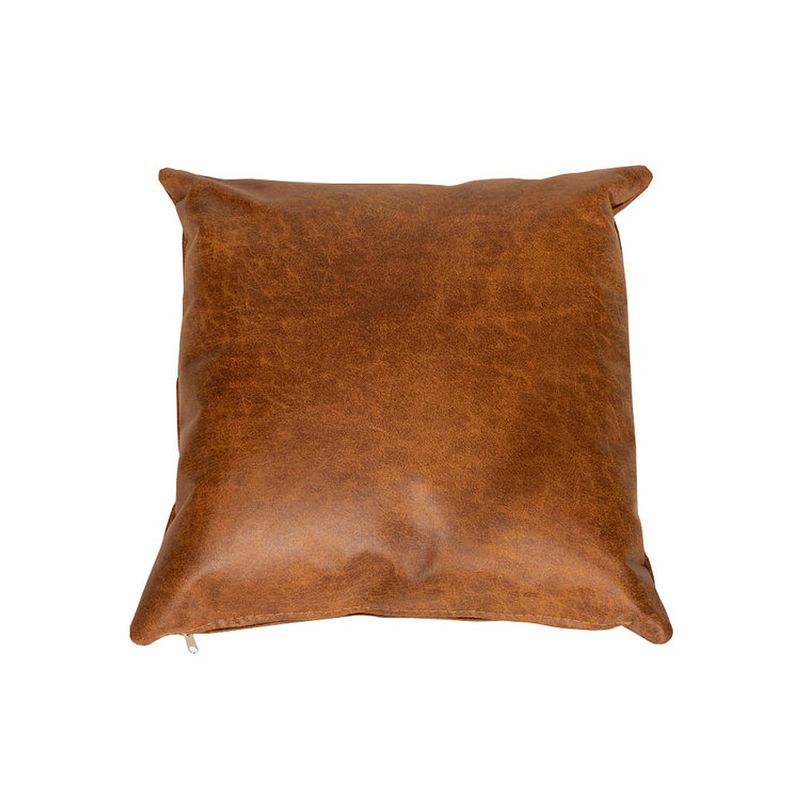 Foto van Bronx71 sierkussen kyla eco-leer cognac 45 x 45 cm.