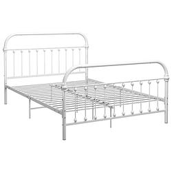 Foto van The living store metalen bedframe - wit - 213 x 151 x 109 cm - massieve constructie - metalen lattenbodem - geschikt