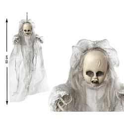 Foto van Halloween - horror hangdecoratie spook/geest pop wit 50 cm - halloween poppen