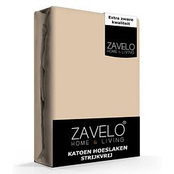 Foto van Zavelo hoeslaken katoen strijkvrij taupe-lits-jumeaux (180x220 cm)