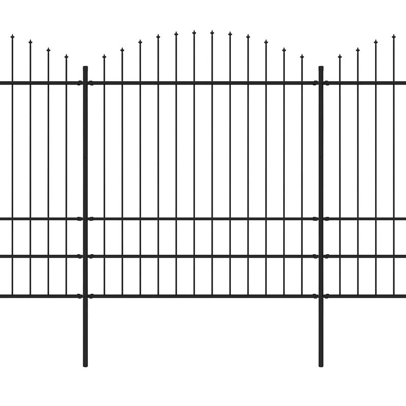 Foto van Infiori tuinhek met speren bovenkant (1,75-2)x5,1 m staal zwart