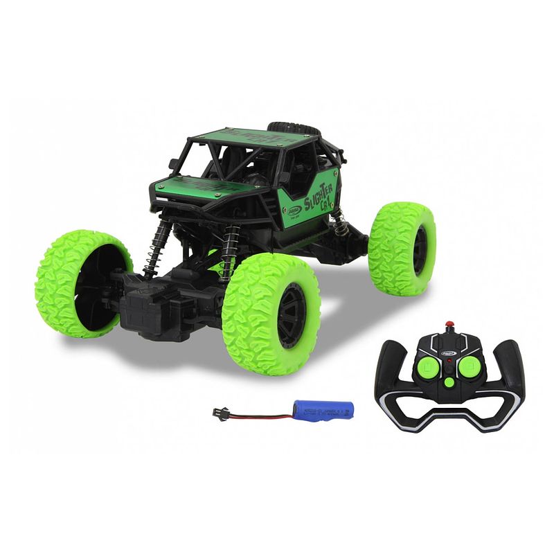 Foto van Jamara bestuurbare auto rc- crawler diecast 21 cm zwart/groen