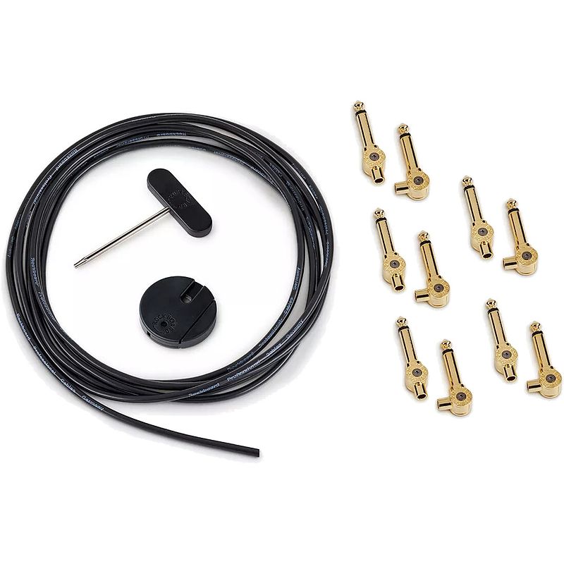 Foto van Rockboard patchworks solderless patch cable set met 10 pluggen (goud)