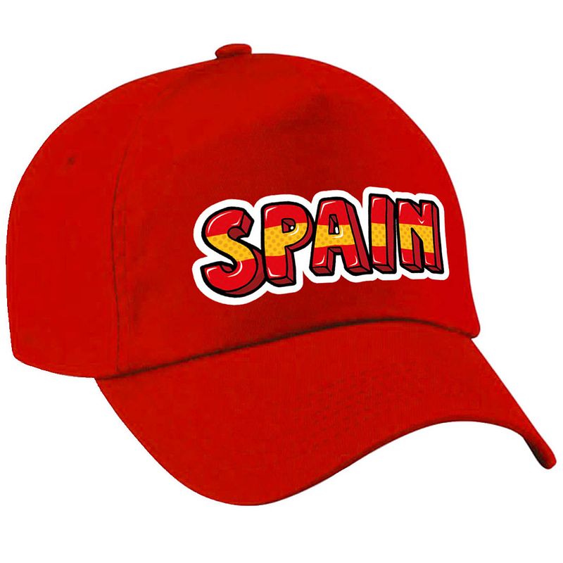 Foto van Spanje landen voetbal pet rood volwassenen ek / wk - verkleedhoofddeksels