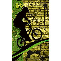 Foto van Dimex bicycle green vlies fotobehang 150x250cm 2-banen