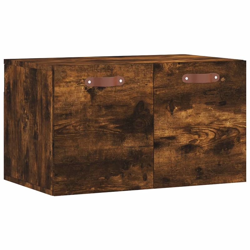 Foto van The living store wandkast smoked oak - opbergkast - 60 x 36.5 x 35 cm - duurzaam hout