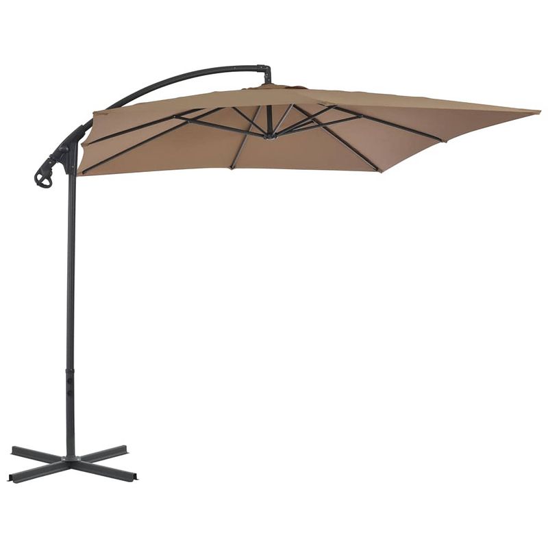 Foto van Vidaxl zweefparasol met stalen paal 250x250 cm taupe