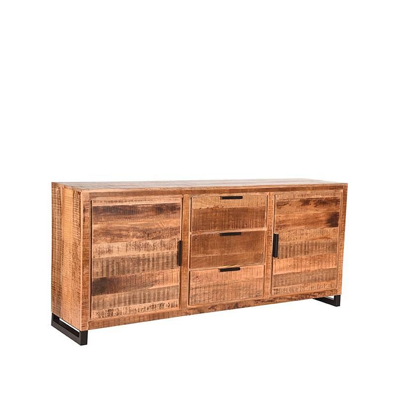 Foto van Label51 dressoir glasgow - rough - mangohout - 190 cm