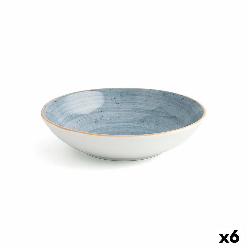 Foto van Diep bord ariane terra keramisch blauw (ø 21 cm) (6 stuks)