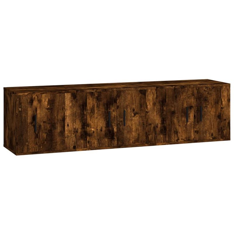 Foto van The living store televisiekastenset - gerookt eiken - 2x 57x34.5x40 cm en 1x 40x34.5x40 cm