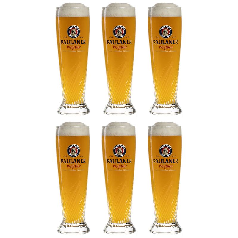 Foto van Paulaner bierglazen weizen 300 ml - 6 stuks